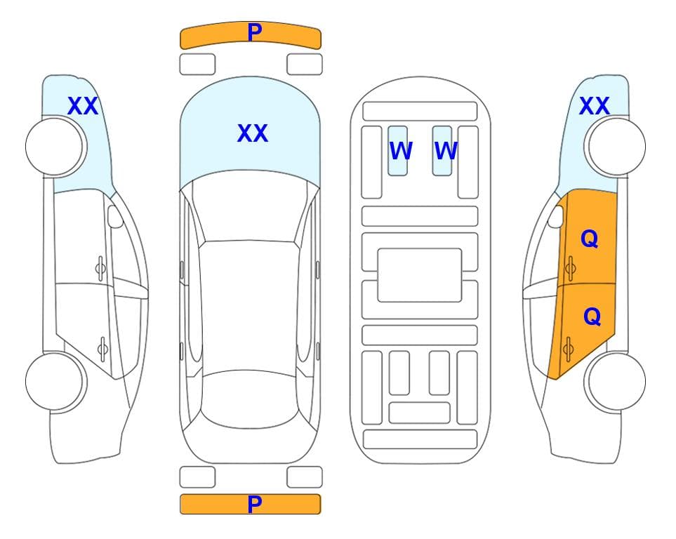Body condition diagram: Kia New Model Sportage R2.0 2WD Prestige