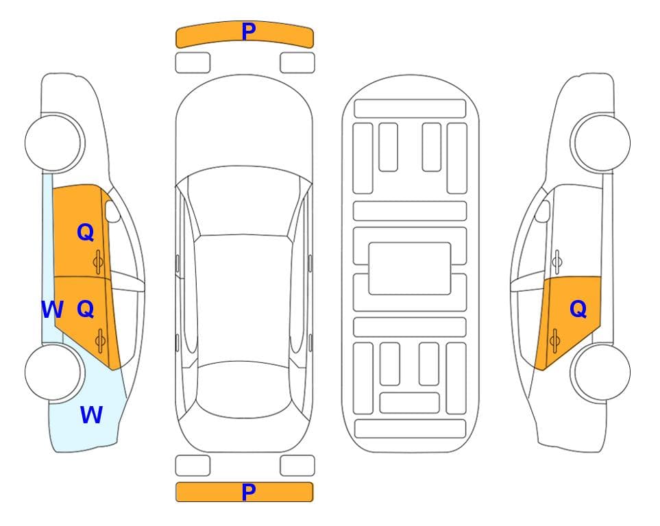 Esquema del estado de la carrocería: Hyundai The NewAvante(CN7) Gasolina 1.6 Smart