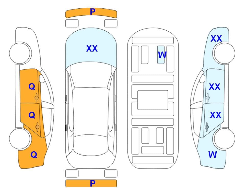 Esquema del estado de la carrocería: Kia The All-newSportage 1.6 Gasolina 2WD Prestige