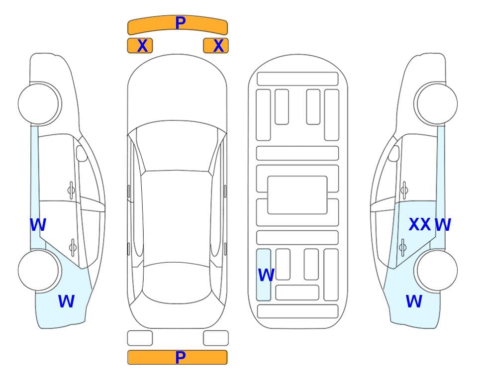 Esquema del estado de la carrocería: Hyundai Avante(CN7) 1.6 Gasolina Modern